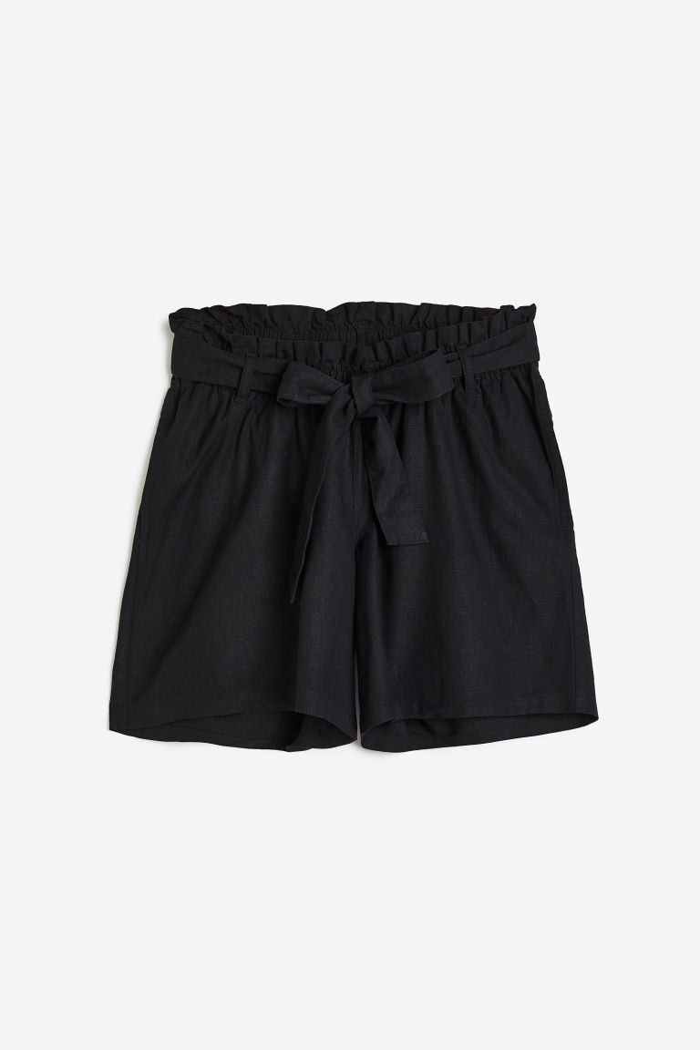 H & M - MAMA Before & After Shorts aus Leinenmischung - Schwarz - Damen | H&M (DE, AT, CH, NL, FI)
