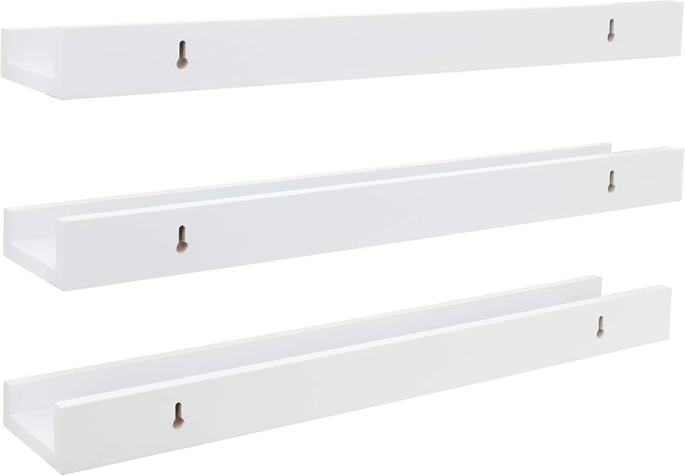 Kiera Grace Engineered Wood Floating Shelves - 23", White, 3Pcs - Wall-Mounted Picture Frame Shel... | Amazon (CA)