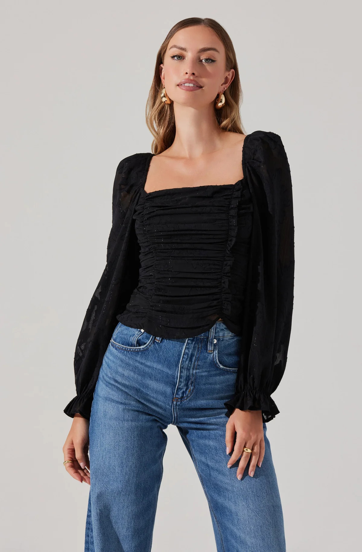 Tonina Square Neck Puff Sleeve Top | ASTR The Label (US)