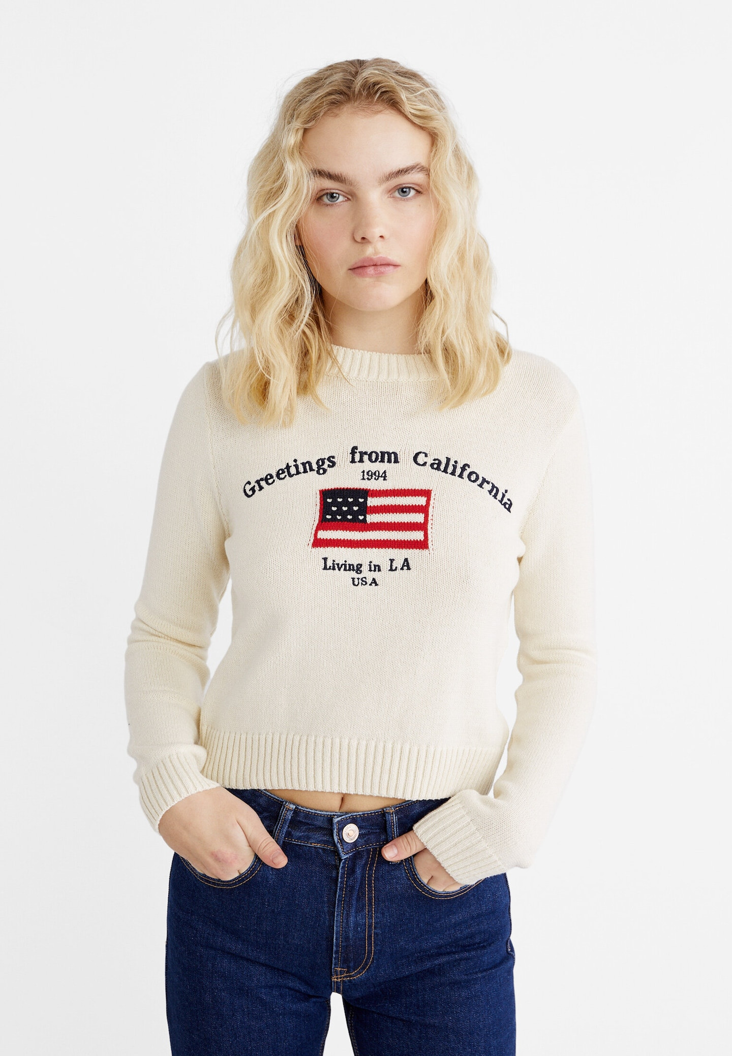 Cropped knit sweater | Stradivarius (UK)