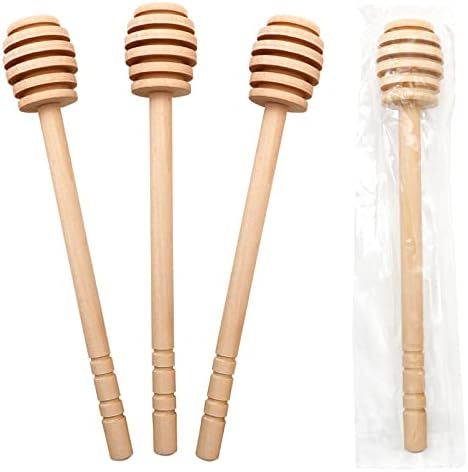 BLUE TOP 20PCS Wooden Honey Dipper Stick 6 Inch Individually wrapped Honey Stirrer Stick,Honeycom... | Amazon (US)