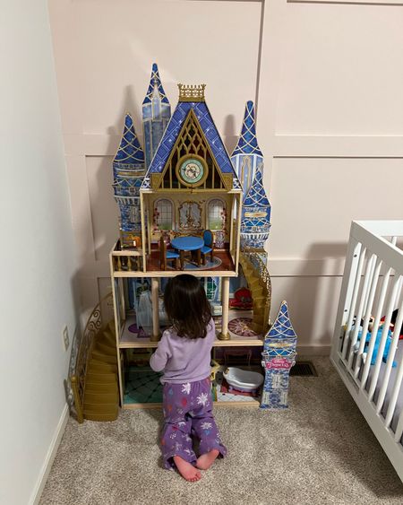 Toddler toys. Disney princess castle. Toy castle. Toddler room. Toddler girl room. Board and batten wall. 

#LTKfamily #LTKkids
