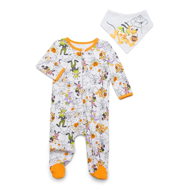 Baby Character Halloween Footed Sleep N Play & Bib Set, 2-Piece, Sizes Newborn-6/9 Months - Walma... | Walmart (US)