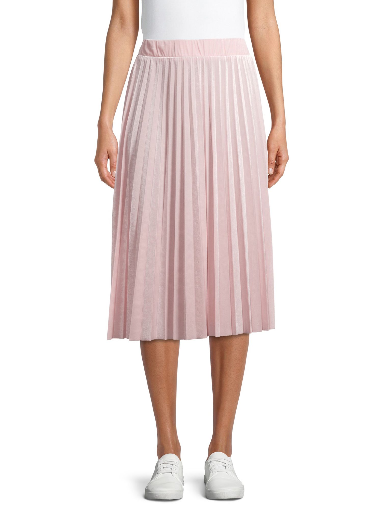 Time and Tru Women’s Velvet Pleated Skirt | Walmart (US)