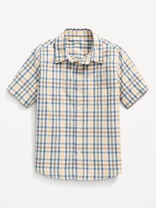 Short-Sleeve Printed Poplin Shirt for Boys | Old Navy (US)