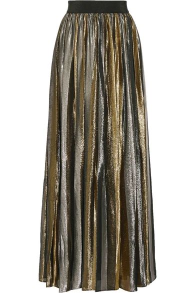 Tabetha pleated silk-blend lamé maxi skirt | NET-A-PORTER (UK & EU)