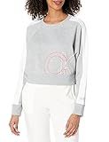 Calvin Klein Performance Women's CK Logo Long Sleeve Crew Neck Crop Fleece Pullover, Pearl Grey Heat | Amazon (US)
