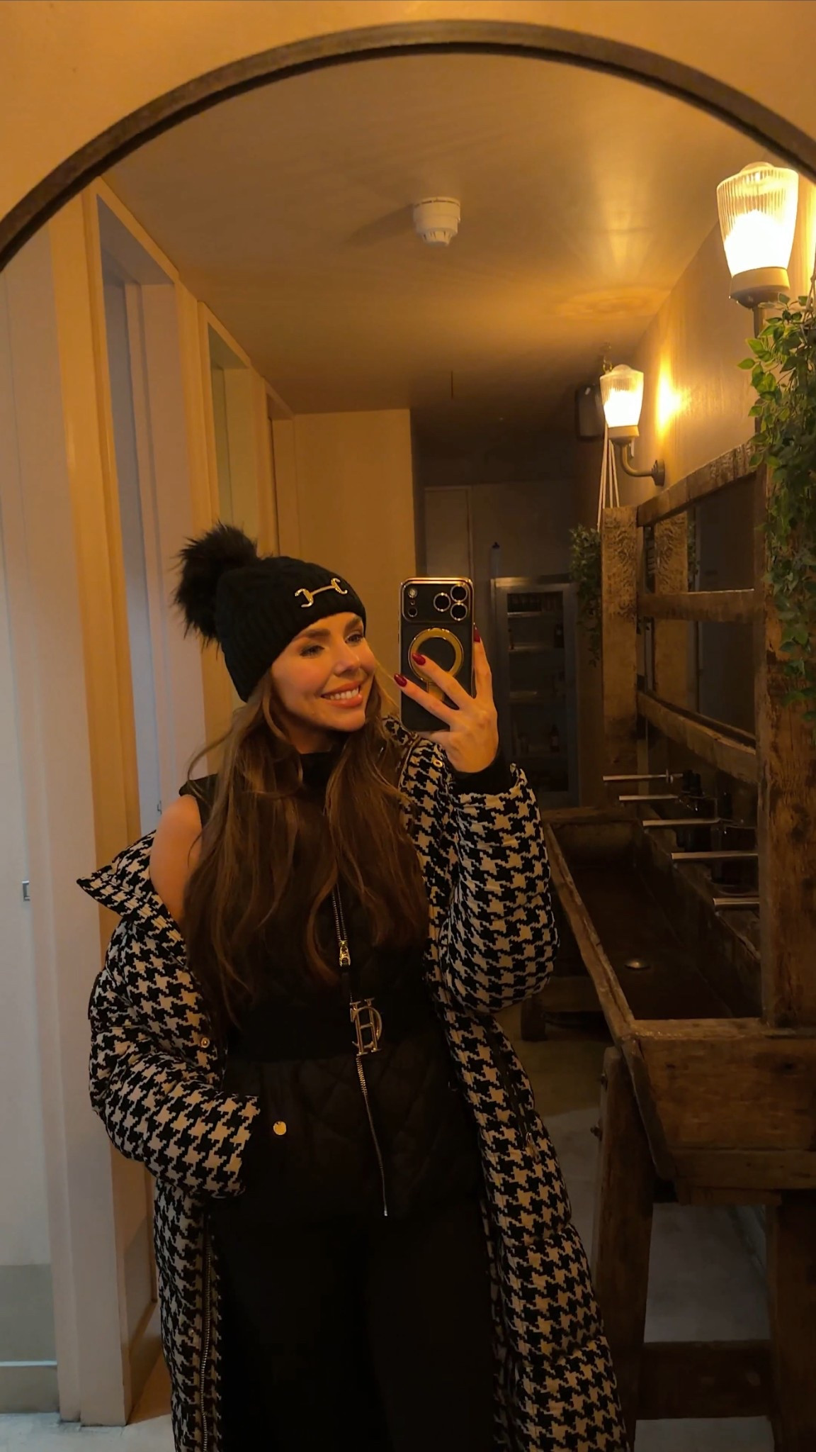 Winter layering done right. I’m wearing a Holland Cooper houndstooth padded puffer coat, waterproof, warm, and perfect for cold-weather walks, styled with the matching Holland Cooper bobble beanie featuring gold horsebit detailing. I’ve layered it over a black Joules gilet with black leggings for an effortless, practical winter outfit that still feels polished. A classic houndstooth winter coat like this is timeless, chic, and ideal for everyday wear, whether you’re running errands or heading out for a winter stroll.

#LTKuk #LTKwinter #LTKeurope