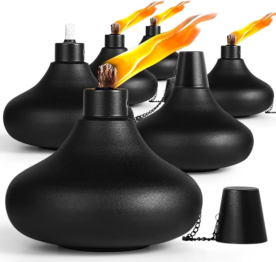6 Pack Metal Table Top Torches,24.5 oz Citronella Torches for Outside,Refillable Flame Light Torc... | Amazon (US)