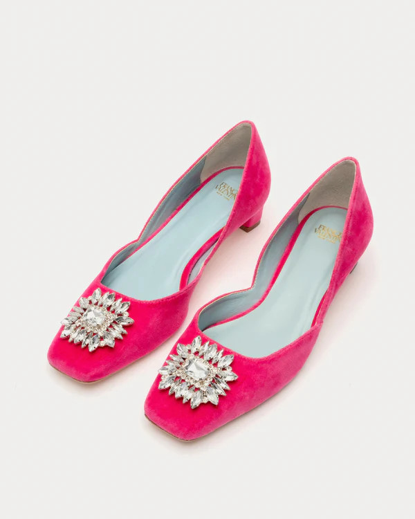 McCall Mini Block Heel - Velvet Pink | Frances Valentine