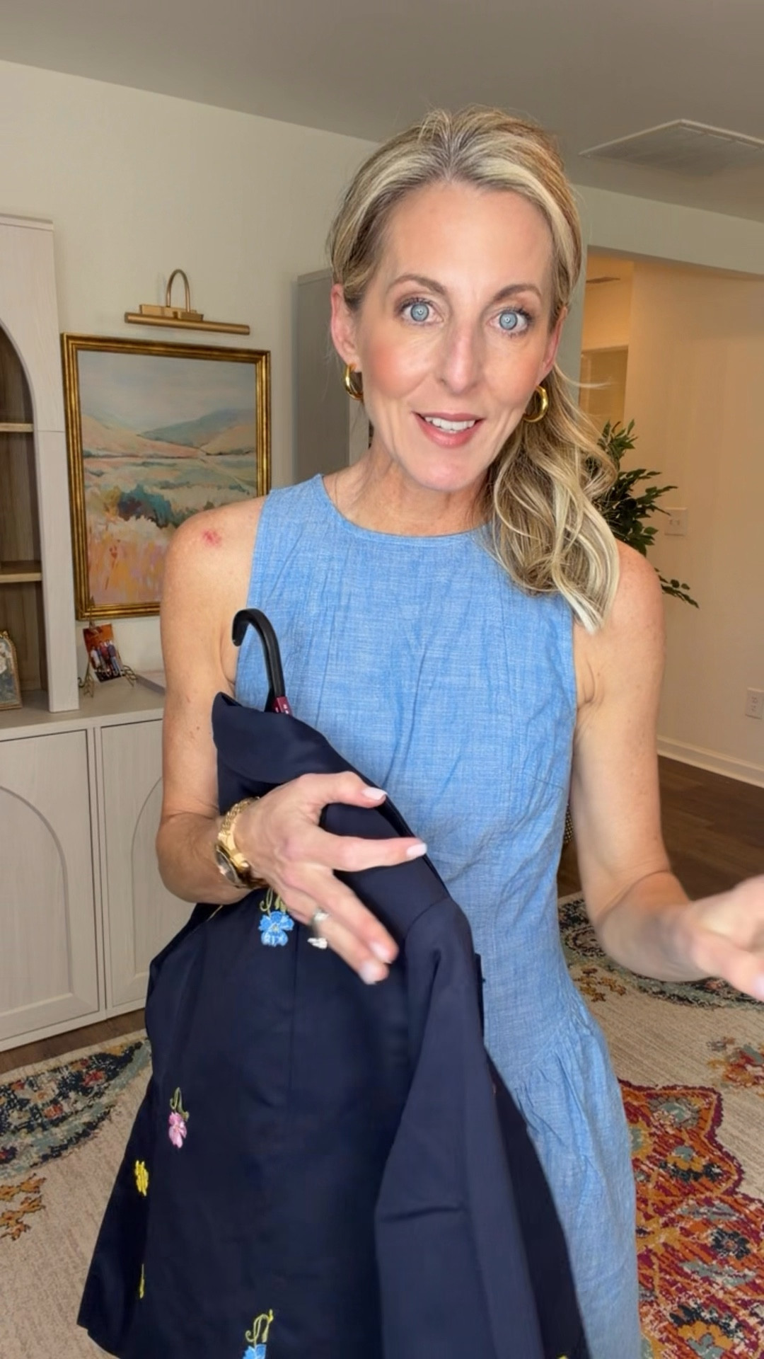 Love this look… Brand new arrival!! women women’s sleeveless cotton maxi dress would look great with this embroidered blazer and these new Mary Jane’s 