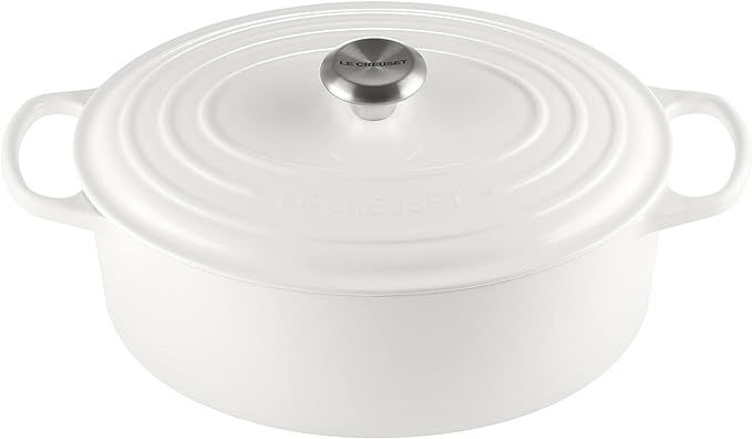 Le Creuset Enameled Cast Iron Signature Oval Dutch Oven, 6.75 qt., White | Amazon (US)