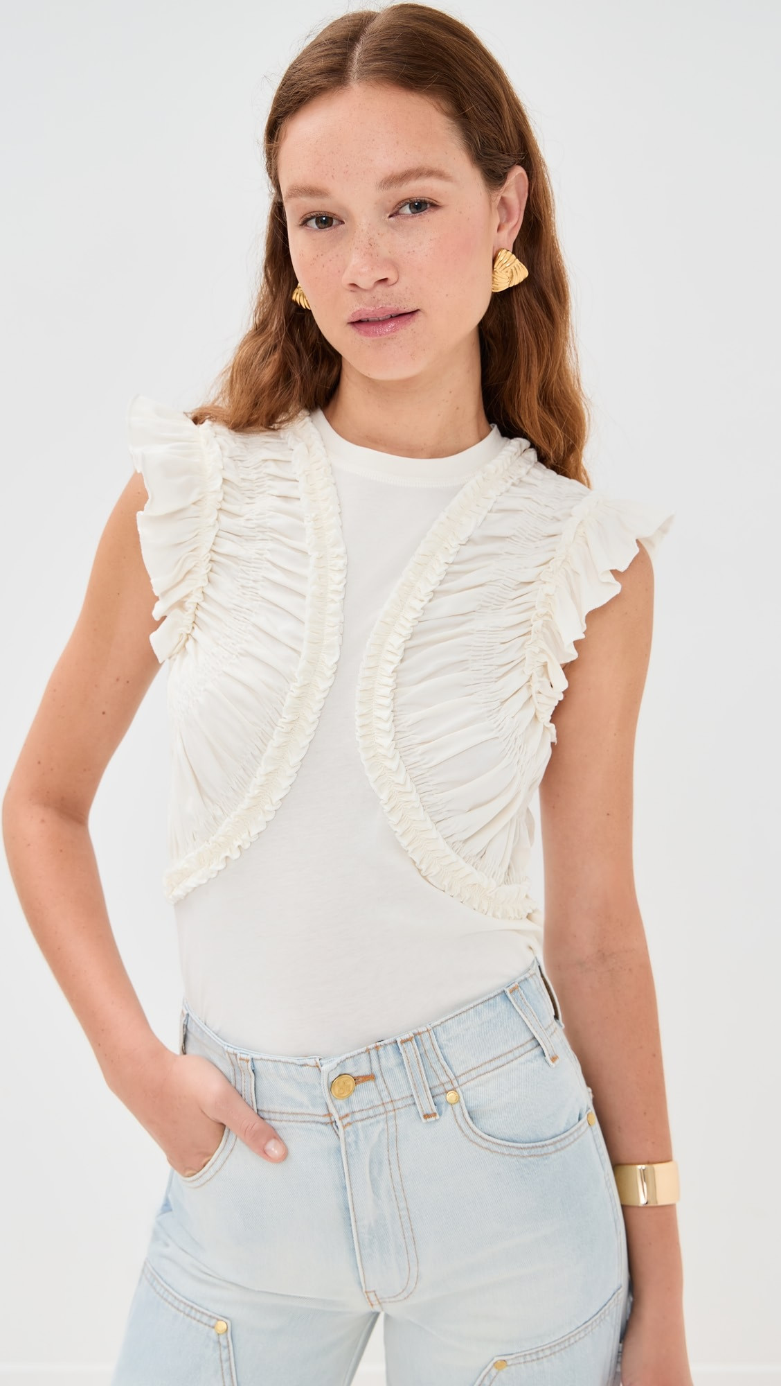 Ulla Johnson Val Sleeveless Ruffled Top | Shopbop | Shopbop