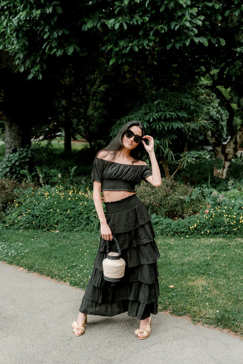 Sofia Black Skirt Set | Confête