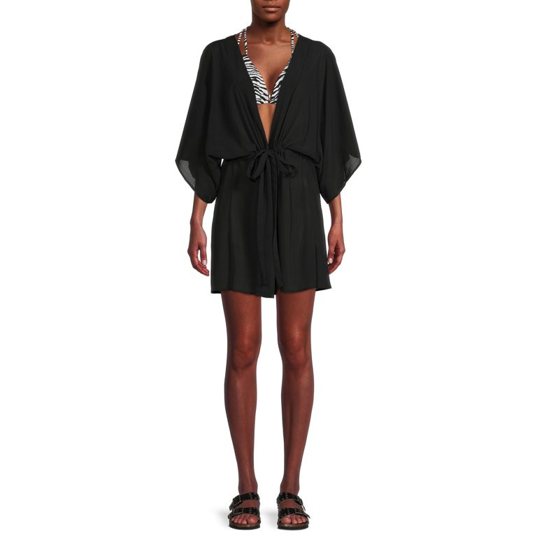 Time and Tru Women's Tie Front Layering Piece | Walmart (US)