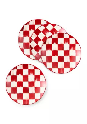 MacKenzie-Childs Stoneware Check Appetizer Plates Set of 4 | Belk