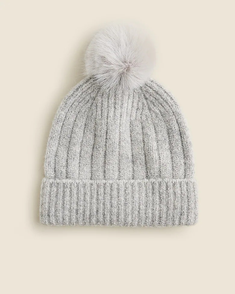 Ribbed pom-pom beanie in Supersoft yarn | J. Crew US