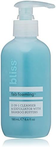 Bliss Fab Foaming 2-In-1 Cleanser & Exfoliator with Bamboo Buffers | Oil-Free Gel | Paraben Free, Cr | Amazon (US)