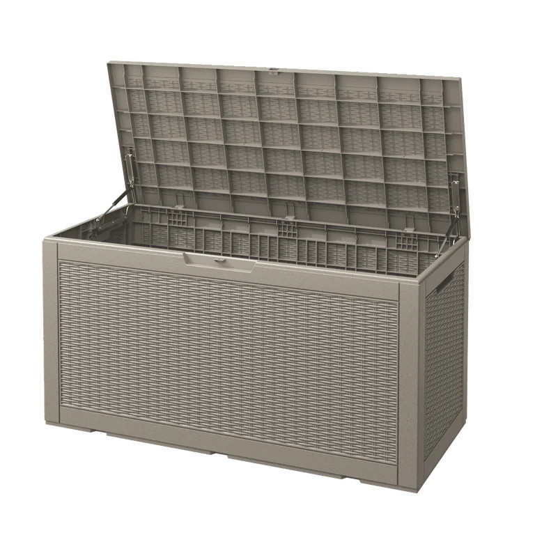 Bifanuo 100 Gallon Resin Deck Box, Lockable Outdoor Storage Container, Water Resistant for Patio ... | Walmart (US)