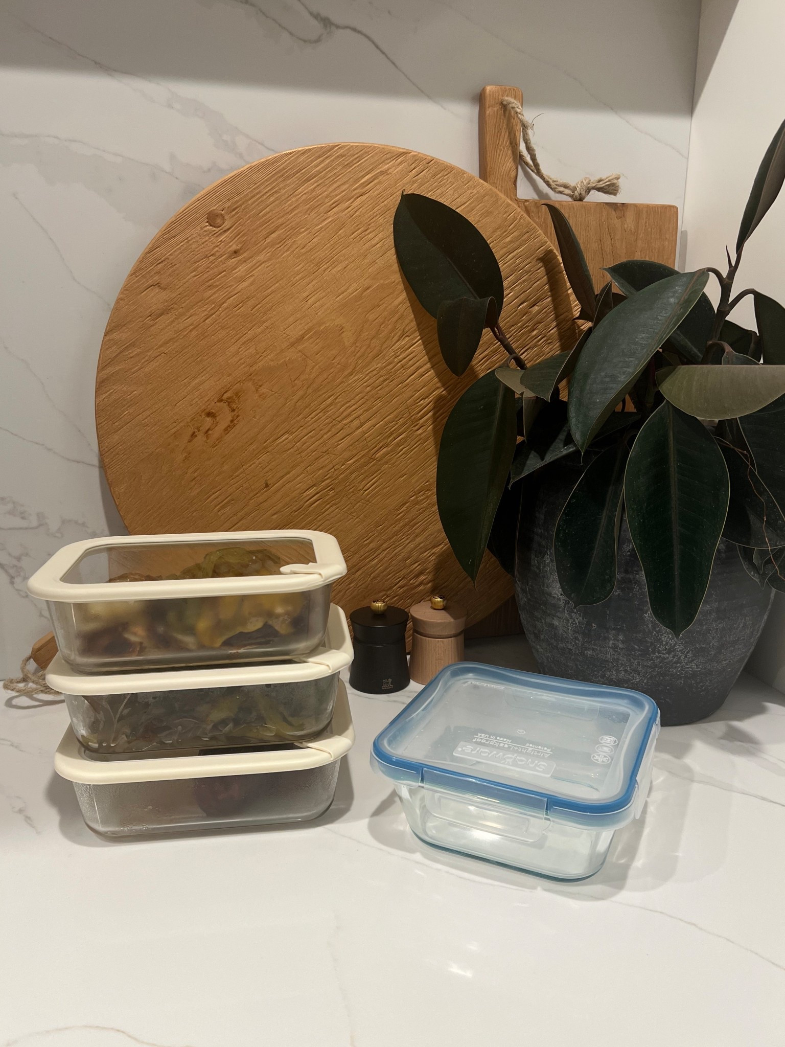 Glass food containers with glass lids 😍 slowly replacing the loud snapware with aesthetically pleasing silent close containers 🙃 

#LTKHome #LTKmomlife #LTKmorningroutine