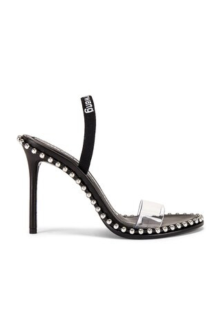 Alexander Wang Nova Logo Sandal in Black from Revolve.com | Revolve Clothing (Global)