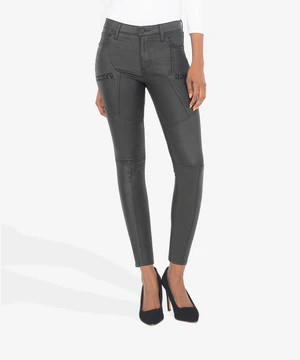 Mia High Rise Fab Ab Moto Skinny (Black) | Kut From Kloth