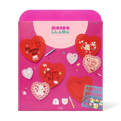 Valentine's Craft Doilies and Stickers Kit - Mondo Llama™ | Target