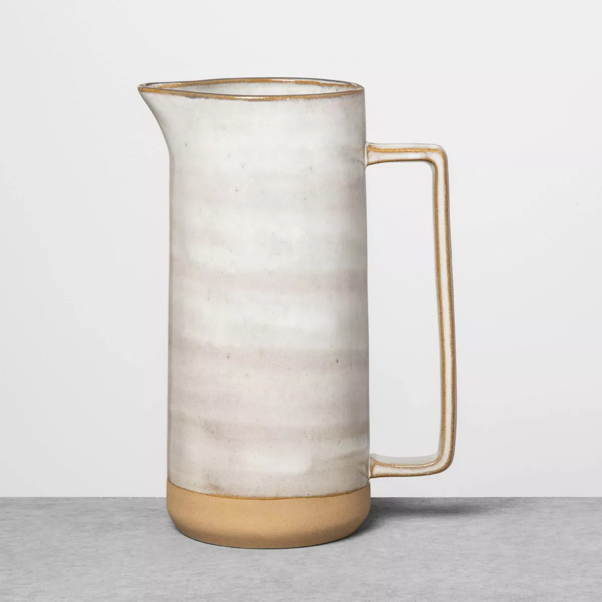 Stoneware Reactive Glaze Pitcher Cream/Clay - Hearth & Hand™ with Magnolia | Target