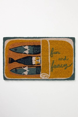 The Original Tinned Fish Candle Sardines Printed Coir Doormat | Anthropologie (US)