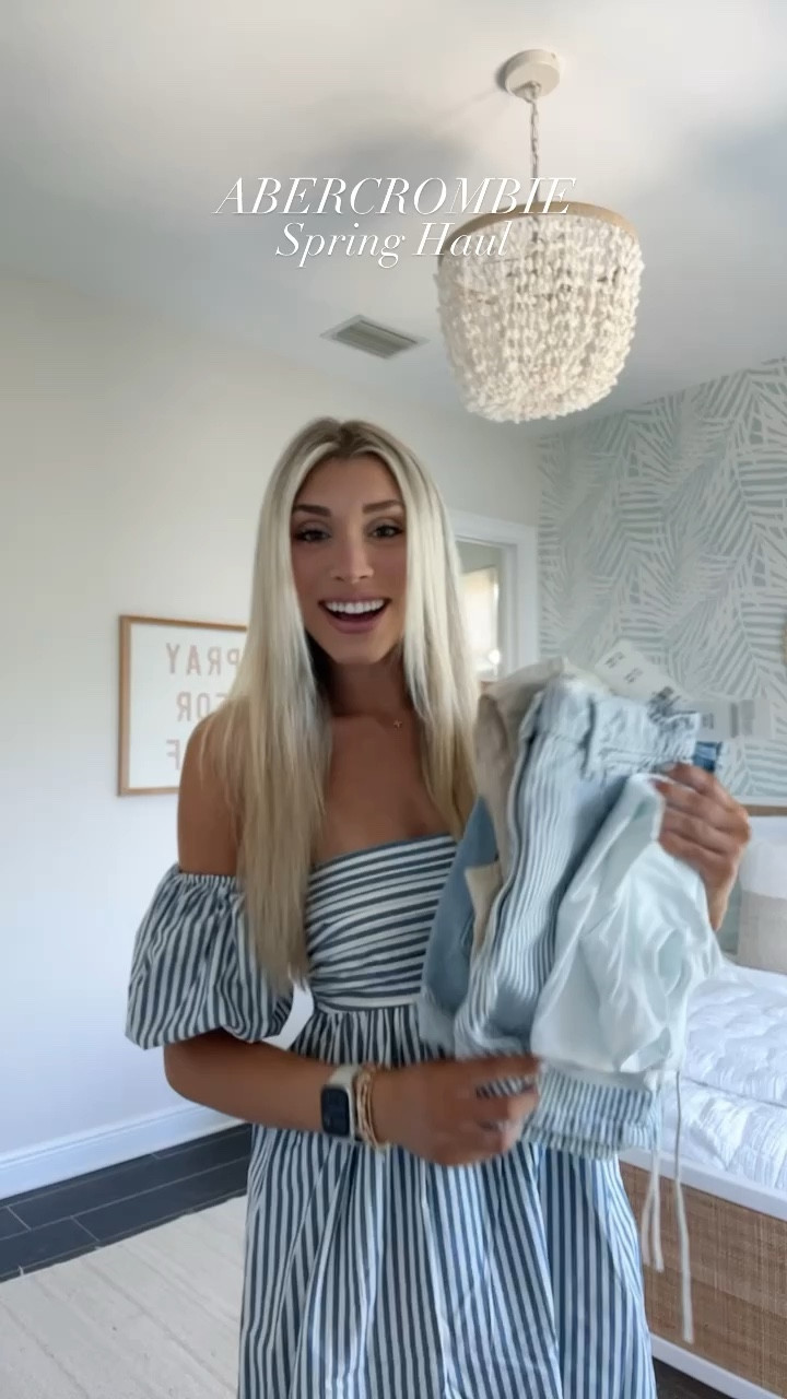 Abercrombie spring haul🪞📸🤍🌼 Loving all of these pieces. Mix & match, wear together, or make your own outfit!

*Wearing a size XXS in skort/romper
*Vest top size XS
*Denim shorts 24/00
*Black top size XXS
*Wide leg jeans size 24/00
*White top size XXS
*Denim striped skirt size 24/00

#LTKstyletip #LTKSeasonal #LTKfindsunder100