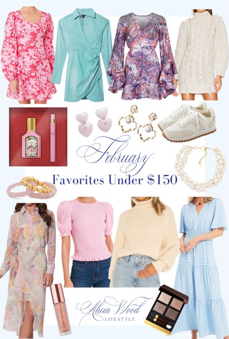 February favorites under $150 

Mini dresses, Midi dresses, maxi dresses, long sleeve sweaters, short sleeve sweaters, oversized cashmere wrap, neutral cream ivory and white J. Crew sneakers, Ilia beauty multi purpose stick that can be used as blush, highlighter or lip tint, Gucci perfume, Tom Ford makeup eyeshadow pallet, city beauty lip plumping, lawless beauty lip plumper gloss, neutral sweaters, pink, purple, grey, white, multicolored sweaters, floral and patterned dresses, white jeans, earrings, pearl necklaces, colorful bangle bracelets, gold cuff bracelet

SHOP ALL PRODUCTS: 
https://www.aliciawoodlifestyle.com/february-favorites-under-150-2/

#LTKSeasonal #LTKstyletip #LTKGiftGuide