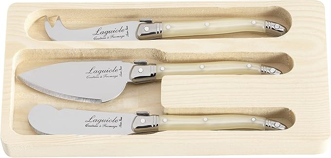 Laguiole Style de Vie Cheese knives Premium Line, set of 3, mother of pearl color | Amazon (US)