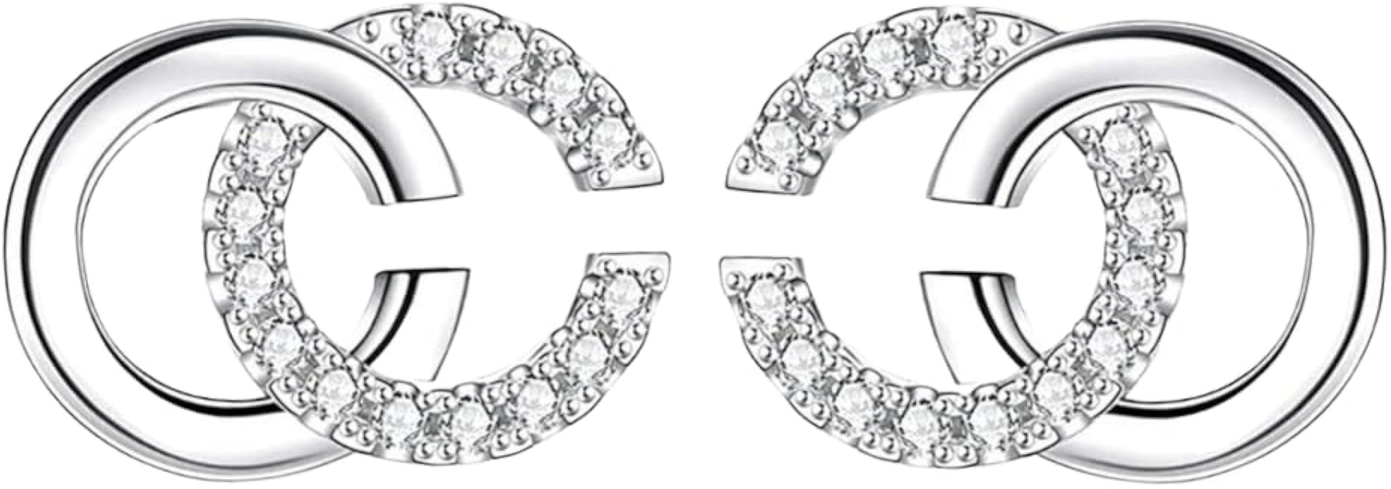 Double C Earrings for Women | Designer Earrings Chic Letter Design Stud Earrings | Lovely Gift | Amazon (US)