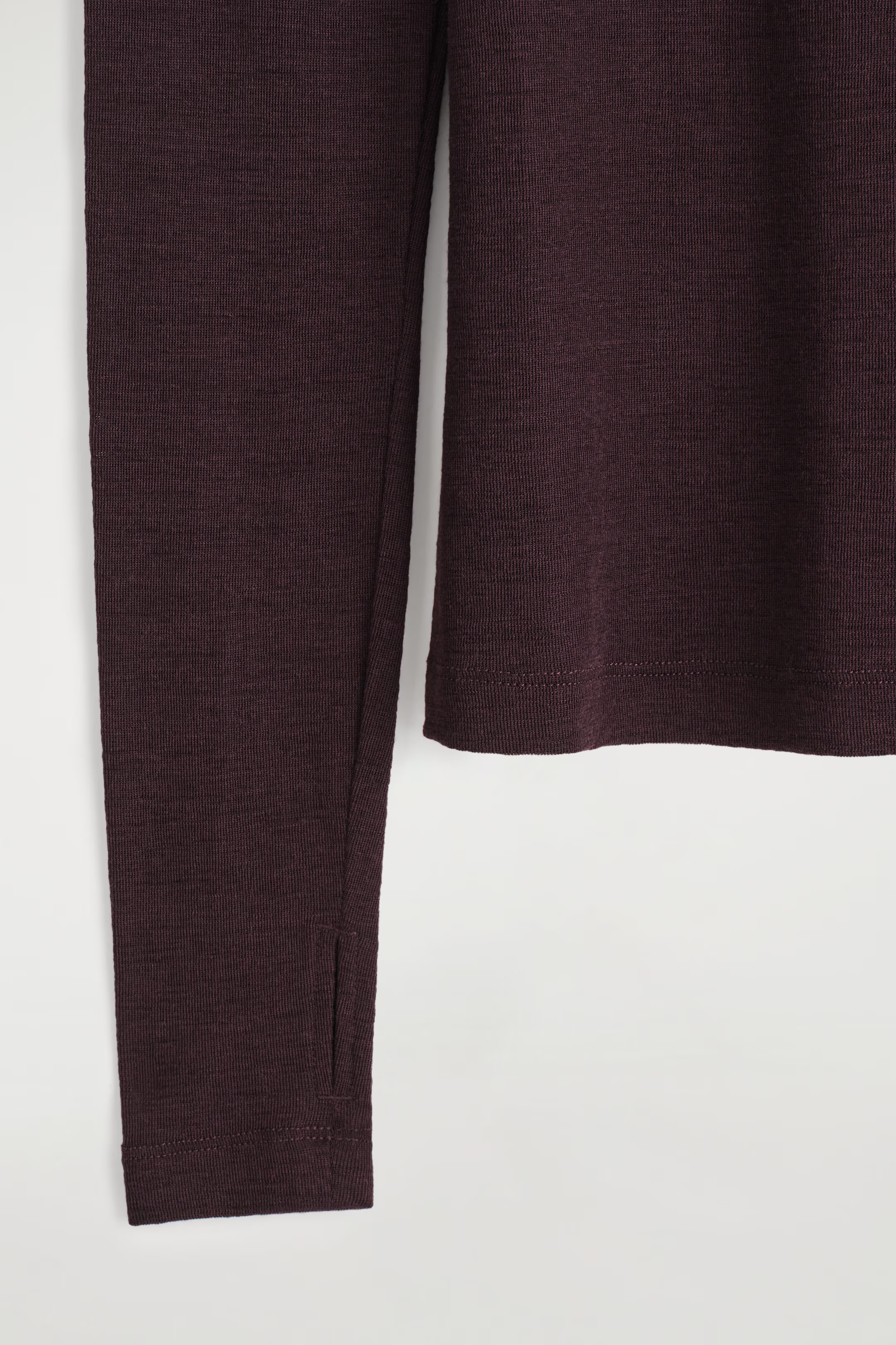 MERINO WOOL HIGH-NECK TOP - BURGUNDY MÉLANGE | COS | COS (EU)
