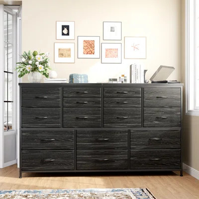 16 Drawer Dresser For Bedroom, 51.1" Wide Long Dresser With Charging Station For 60" Tv Stand | Wayfair North America