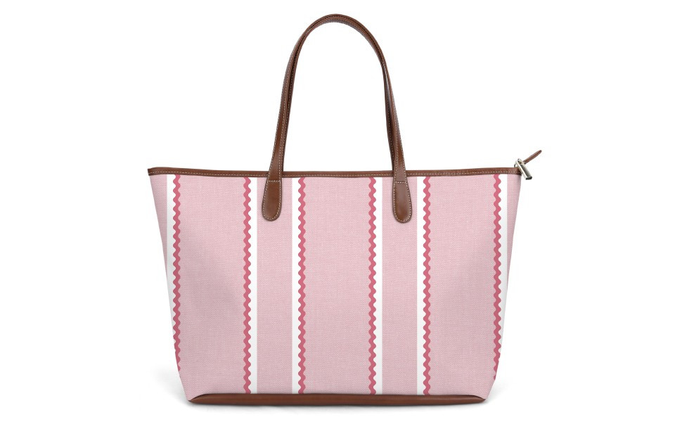 St. Anne Zippered Tote Monogram Stripe | Barrington Gifts