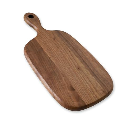 Muso Wood Small Cutting Board with Handle, Walnut Wooden Chopping Boards for Bread, Vegetables & Fruits, Dinner Cheese Board with Hole(15.2x7.3 Inches) | Amazon (US)