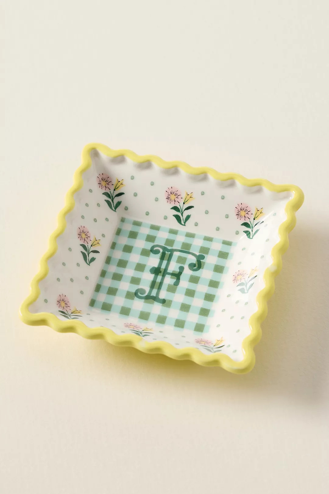 Georgia Monogram Stoneware Trinket Dish | Anthropologie (US)