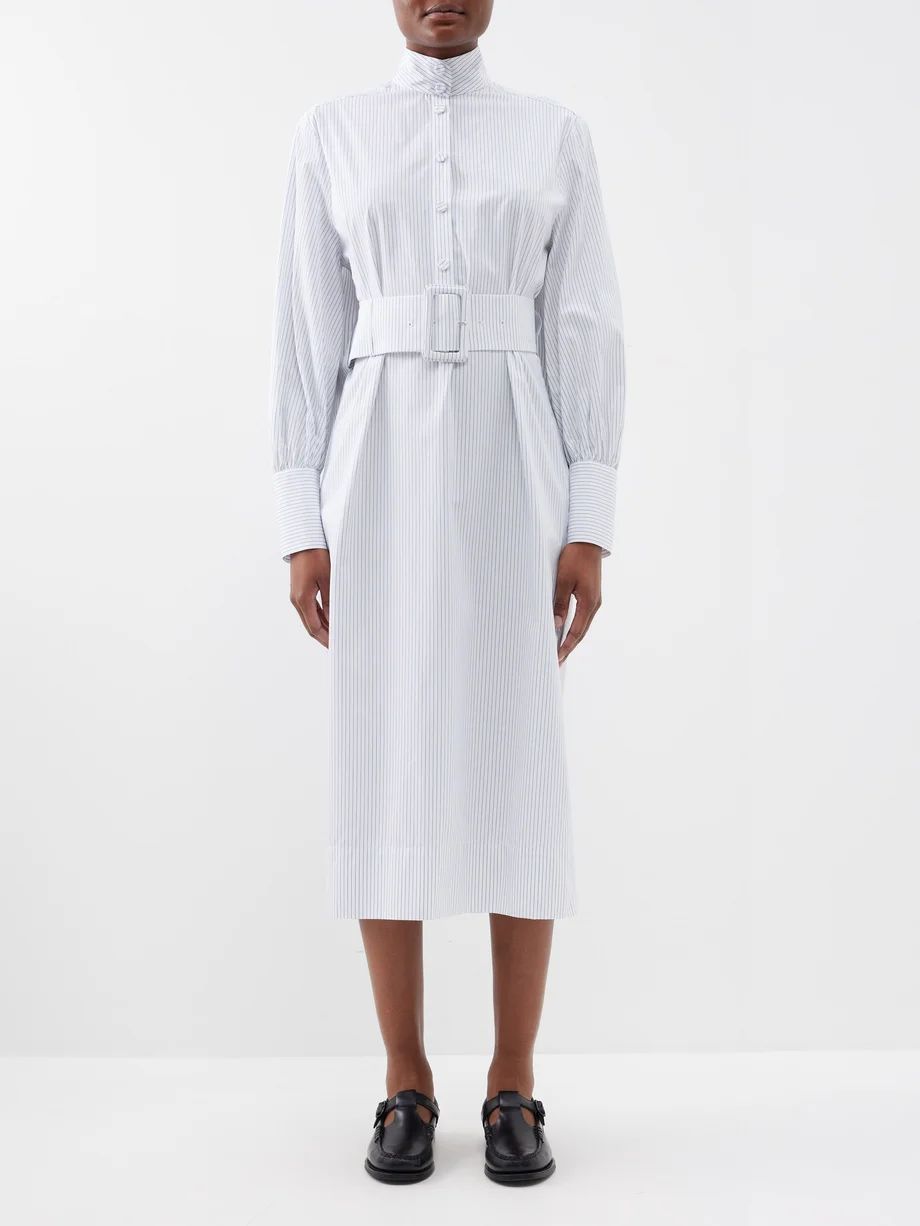 Belted organic-cotton poplin shirt dress | Matches (US)
