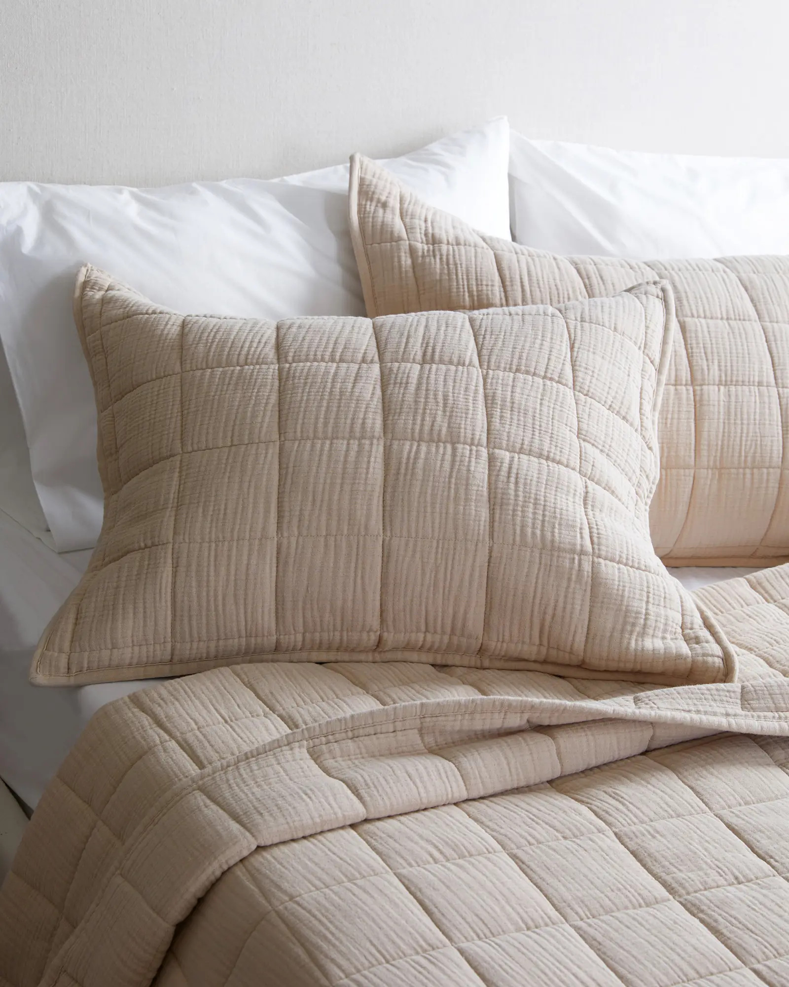 Organic Airy Gauze Box Quilt in Dune | Quince