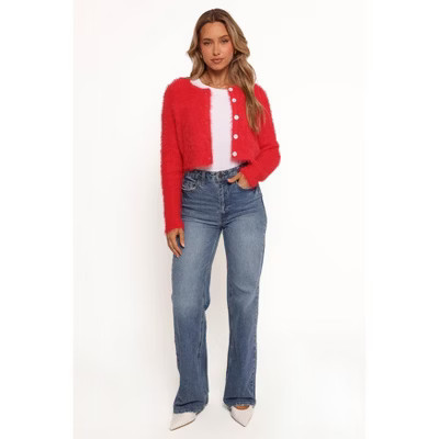 Petal and Pup Tavan Crop Button Front Cardigan - Red L | Target