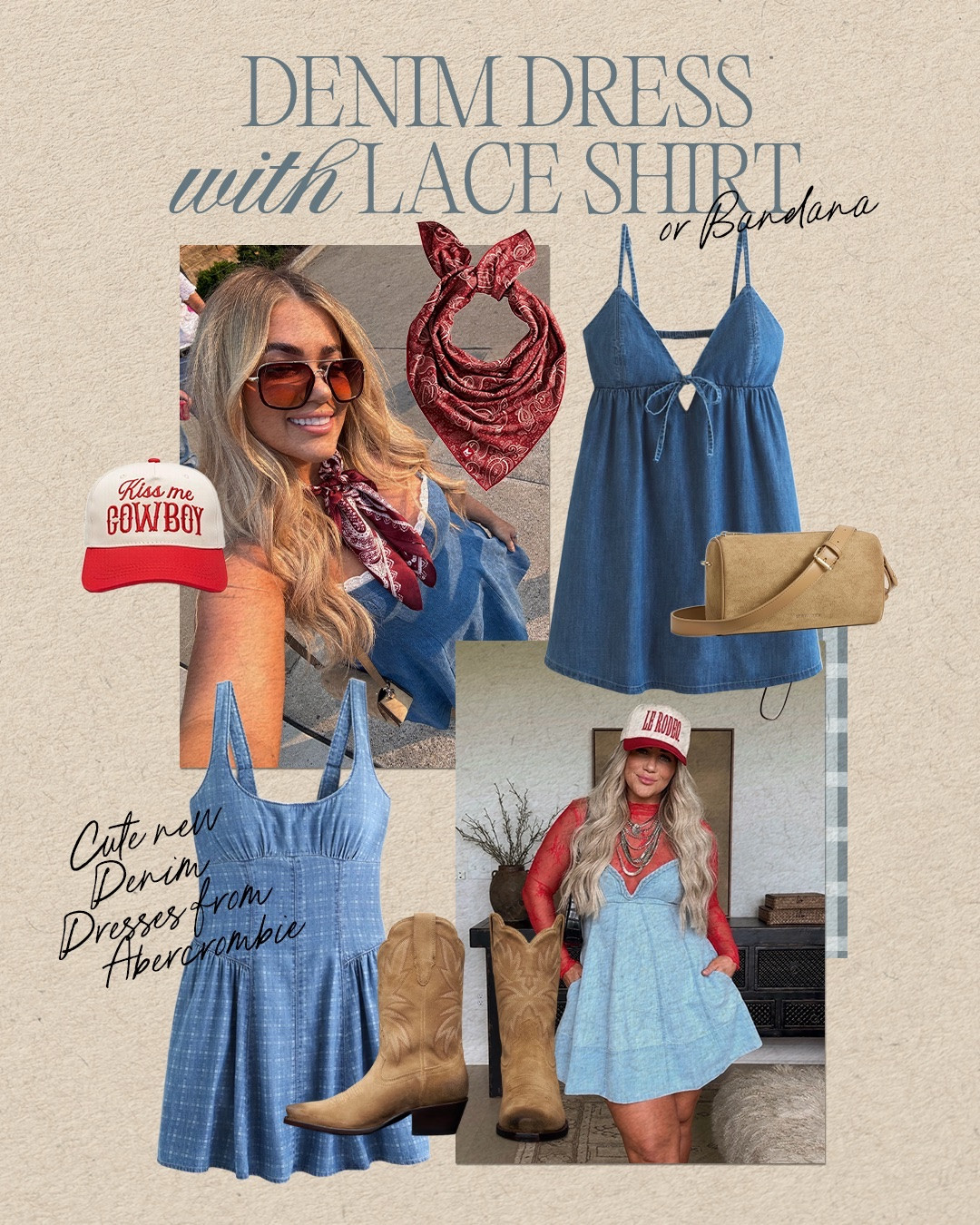 Country concert outfit idea🩵 Denim dresses + a lace shirt or bandana 

#LTKSaleAlert #LTKootd #LTKMidsize