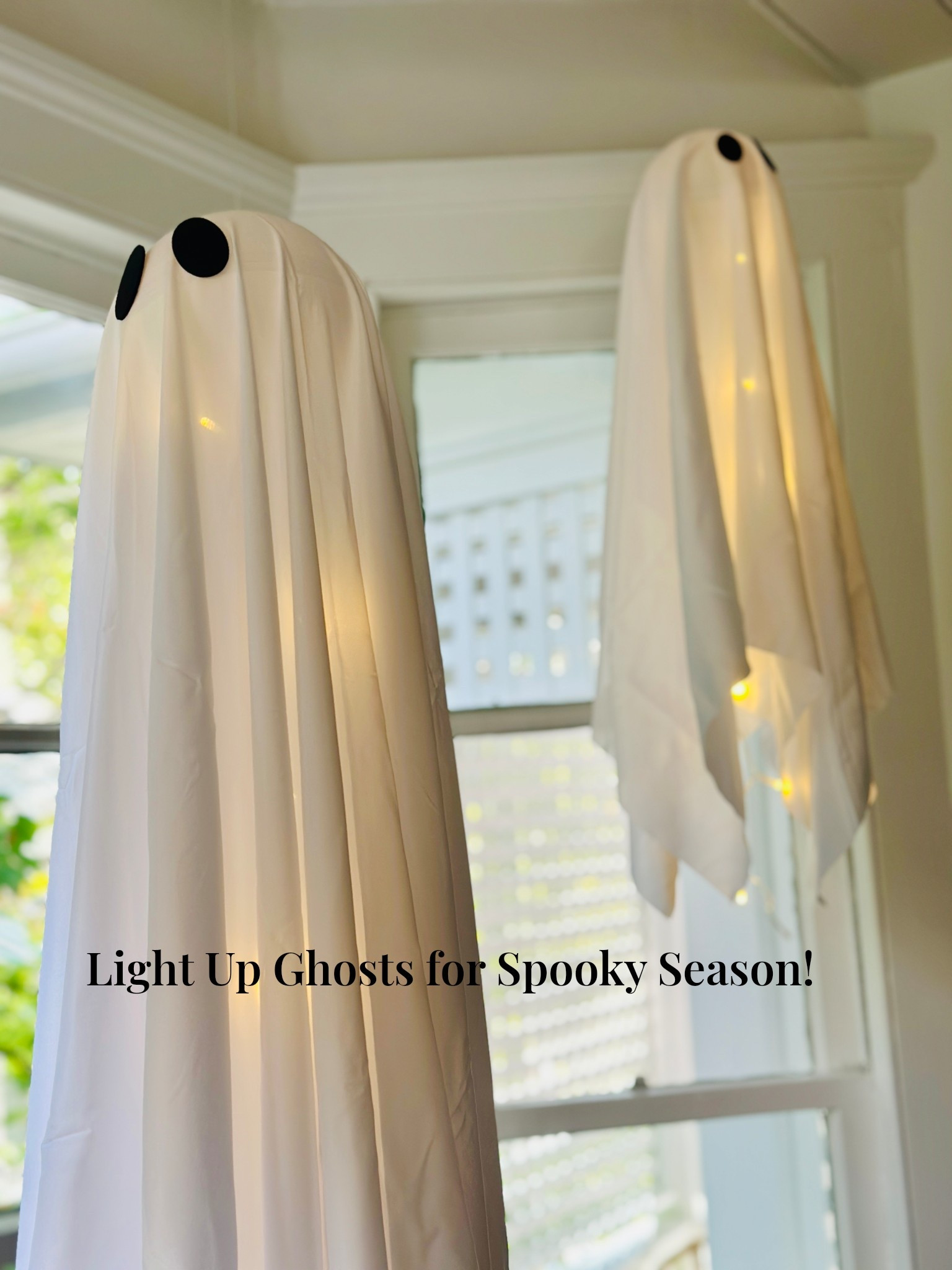 Love these light up ghosts! Come with  hanging kit and I just disregarded the sparkle overlay and opted for the white sheet. Comes with both! 

#LTKSeasonal #LTKFallSale