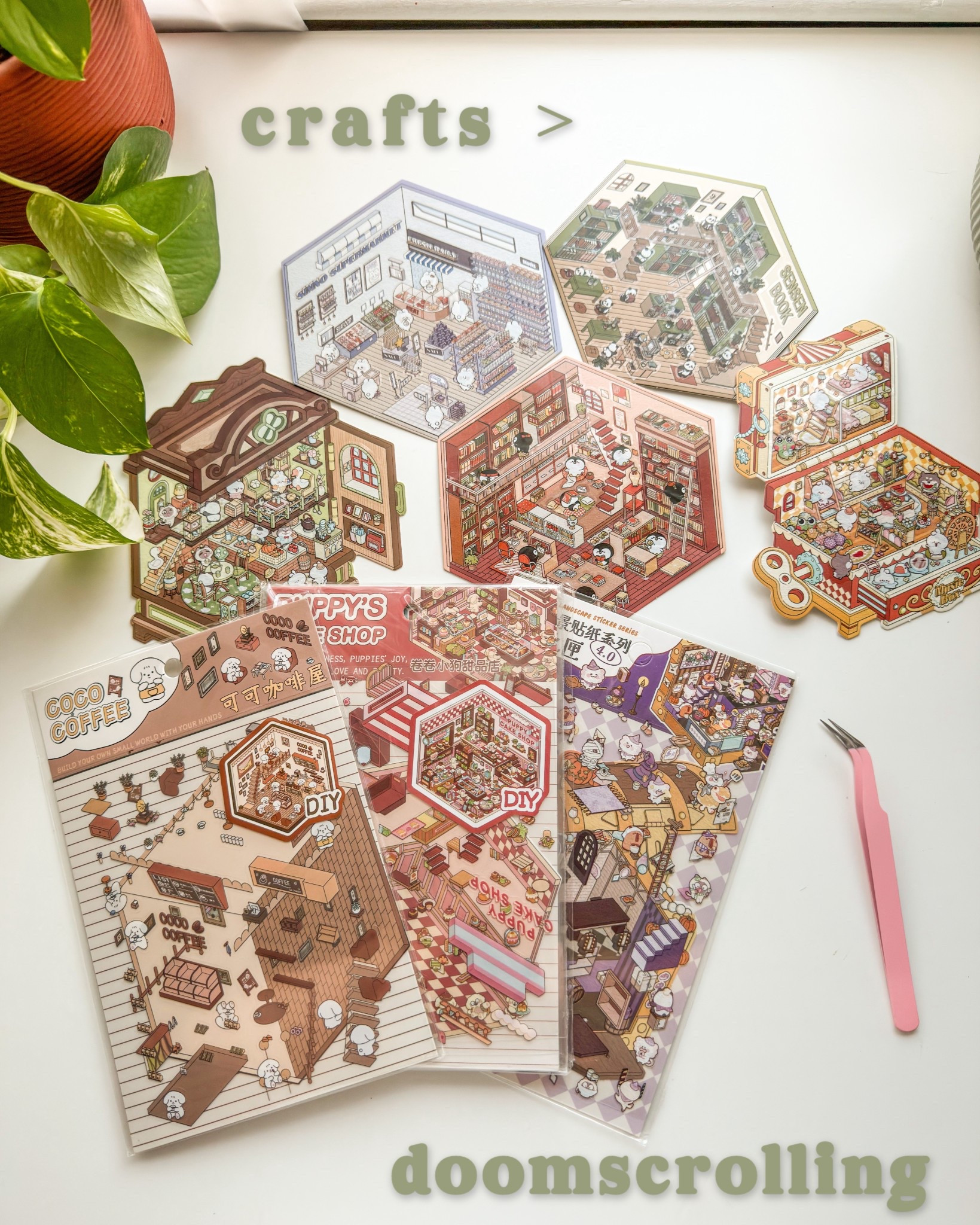 One of my fave relaxing crafts lately instead of doomscrolling ✂️📔📵 
I also bought a better quality  of tweezers #artsandcrafts #craftingtherapy #stickers #LTKcreator #LTKart
