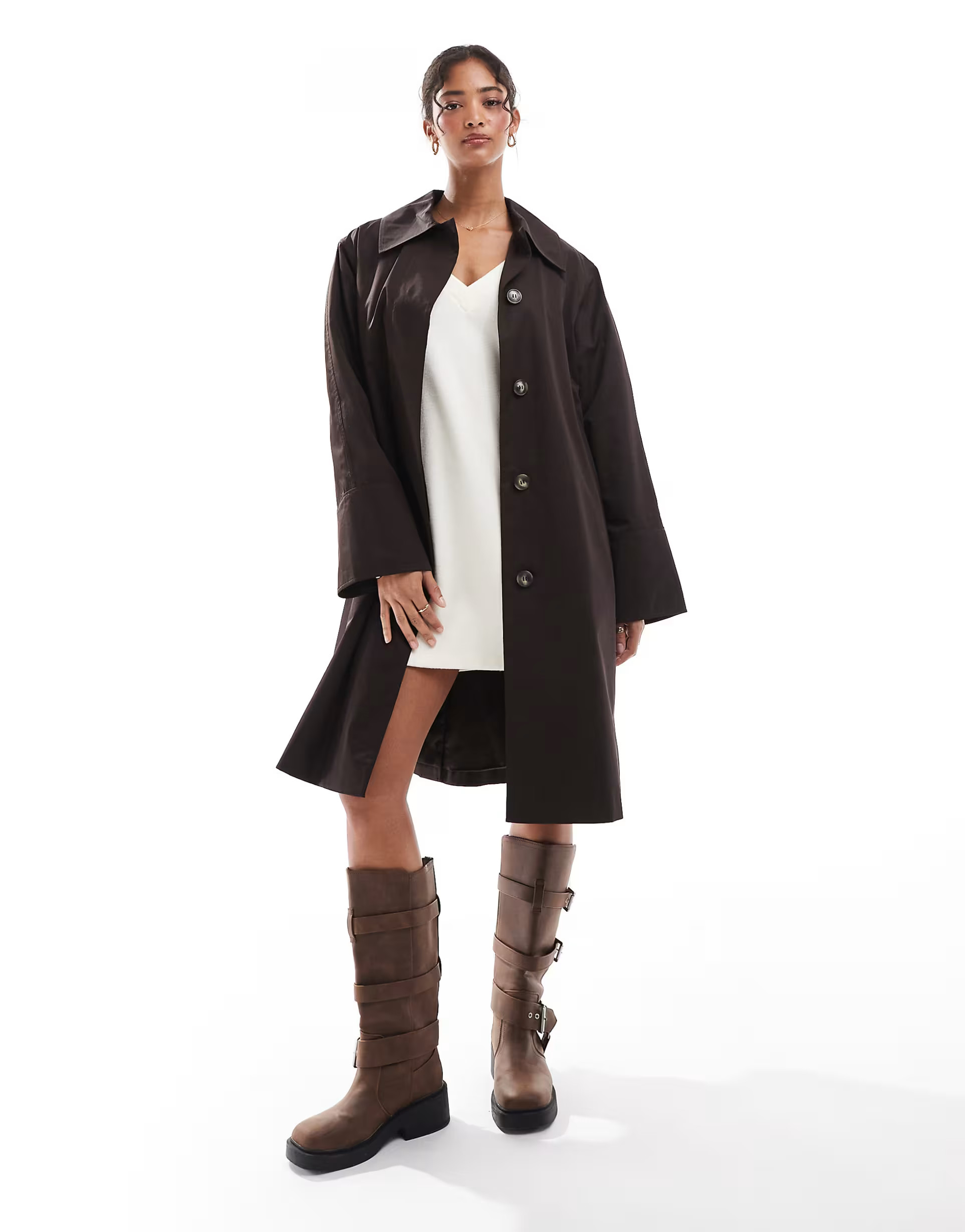 & Other Stories sleek trench coat in brown | ASOS (Global)
