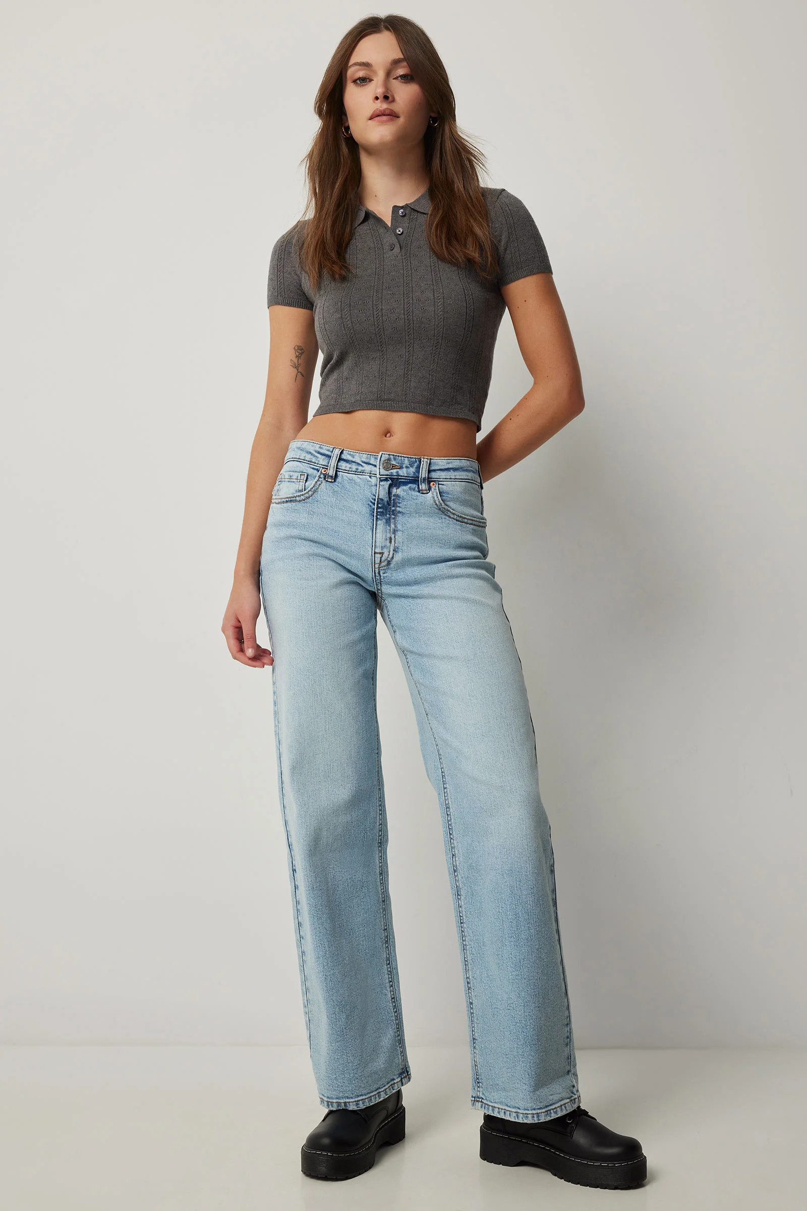 High Rise Straight Leg Jeans | Ardene
