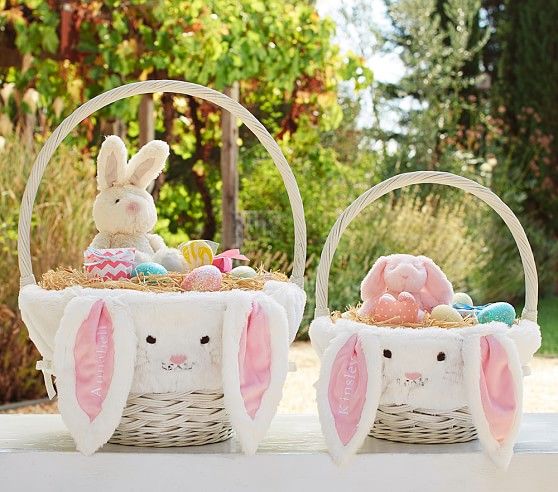 Pink Bunny Easter Basket Liners | Pottery Barn Kids