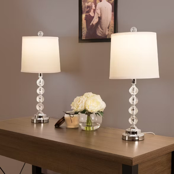 Table Lamps Faceted Crystal Balls Set of 2 (Includes Energy Efficient Light Bulb) - Yorkshire Hom... | Target