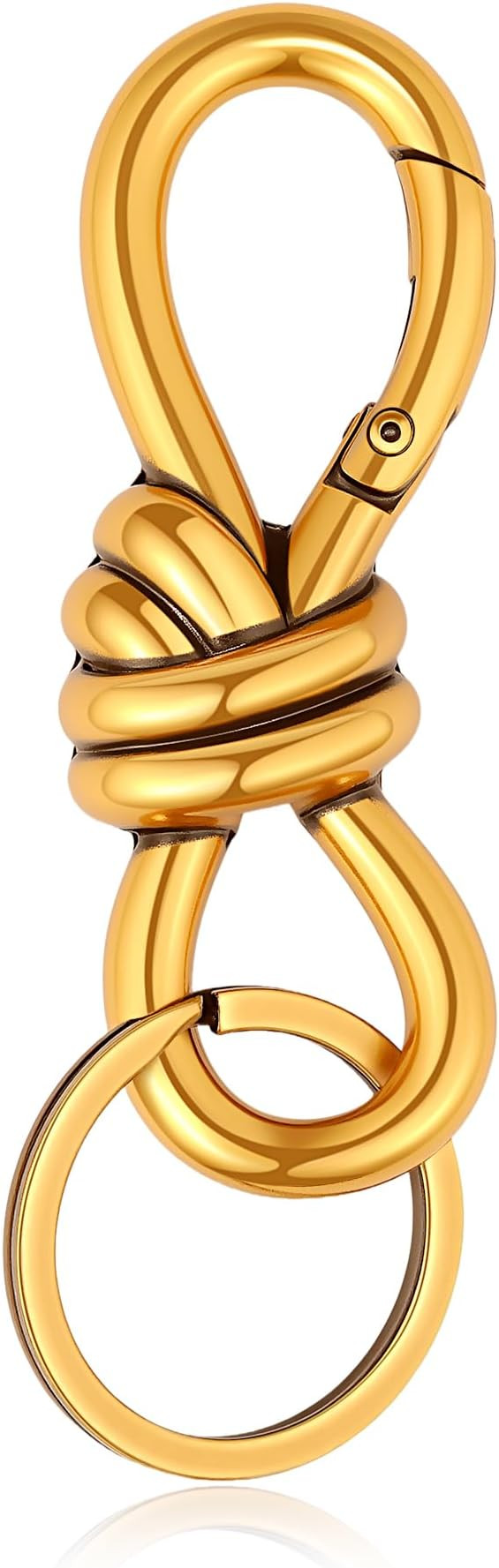 Gold Twist Knot Clasp Bag Charm Keychain D-ring Keychain Trending Luxury Purse Fashion Accessory ... | Amazon (US)