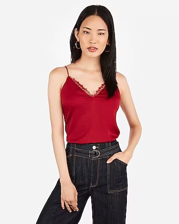 lace neck downtown cami | Express